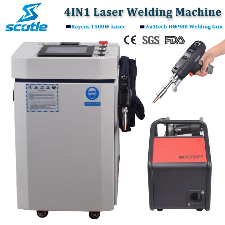 US Stock Scotle Handheld Raycus 1500W Au3tech 4in1 Laser Welding Machi ...