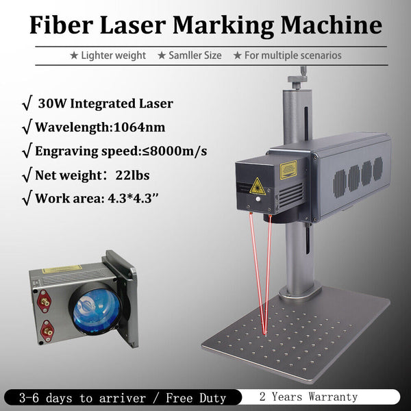 Integrated 30W Fiber Marking Machine For Metal Marks Fit Lightburn 110*110mm