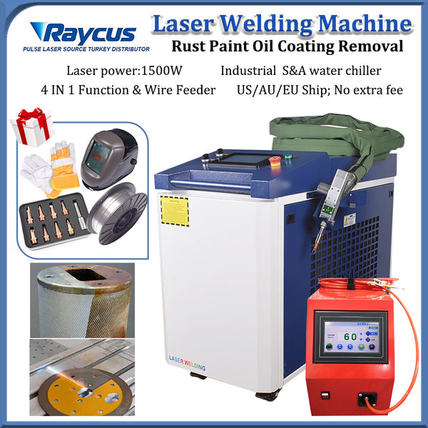 Raycus 1500W Fiber Laser Welding Cutting Cleaning Machine S&amp;A Chiller US Ship