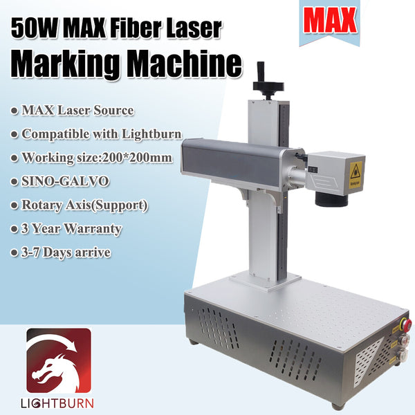 50W 200mm MAX Laser Source Fiber Laser Marking Machine SINO Galvo Double Red Dot