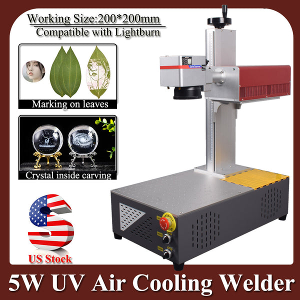 5W UV Laser Marking Engraver Machine For Glass Wood Metal Leaf Air Cooling US
