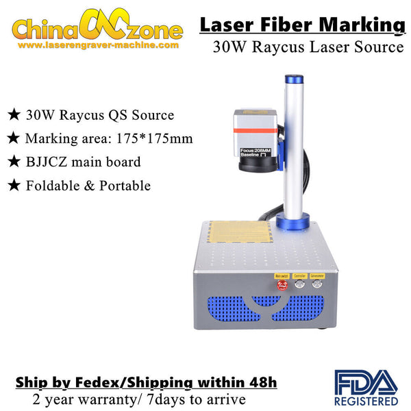 Raycus 30W Fiber Laser Marking Machine 175*175mmDIY Metal Steel Marking Foldable
