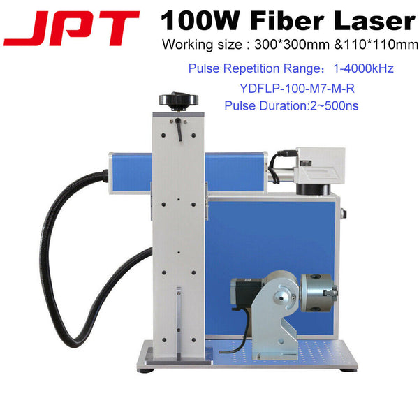 100W JPT M7 300*300mm Fiber Laser Marking Cutting Machine Quartz Lens 1-4000kHz