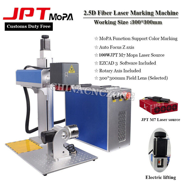 2.5D 100W JPT M7 Mopa Fiber Laser Engraver Marking Machine 3D Embossed EZCAD 3