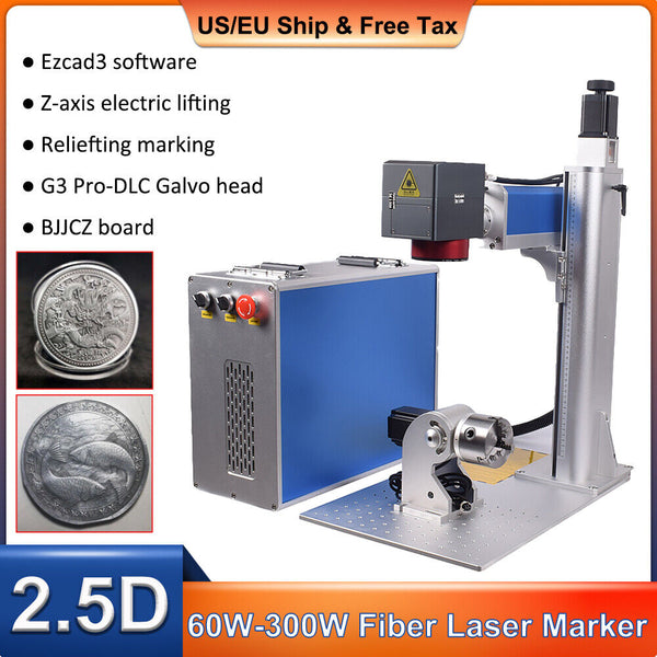 2.5D JPT M7 Mopa 200W/300W Fiber Laser Marking Electric lifting Machine Eacad 3