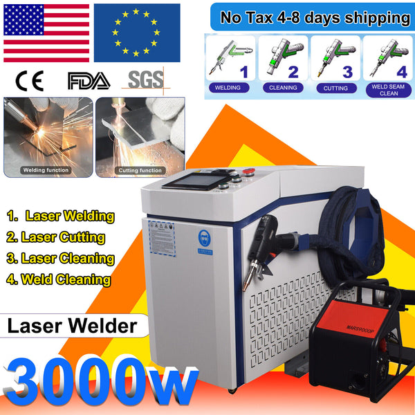 RECI 3000W Laser Welder Metal Cutting Weld Seam Clean Machine Laser Rust 4in1 US