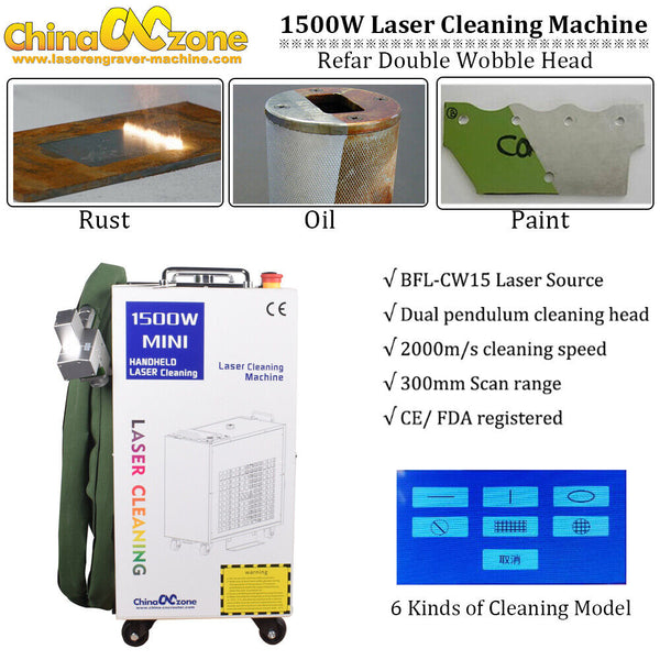 Industry 1500W Handheld Fiber Laser Cleaning Machine For Rust Oil Paint Removal