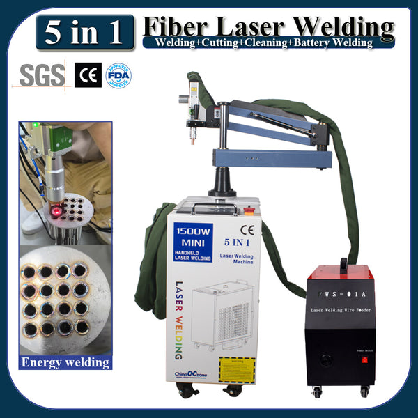 1500W 5 in 1 Fiber Laser Welding Cleaning Energy Battery Battery Welder Machine