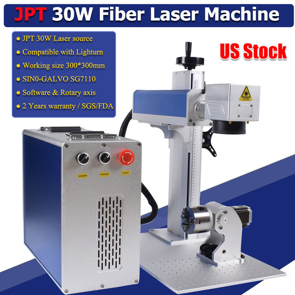 30W JPT LP Fiber Laser Marking Engraver Machine For Lightburn EZCAD US Ship