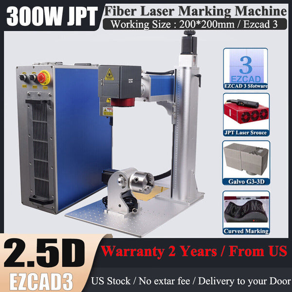 【US SHIP】2.5D JPT Mopa 300W Fiber Laser Engraver Deep Marking Machine Ezcad 3