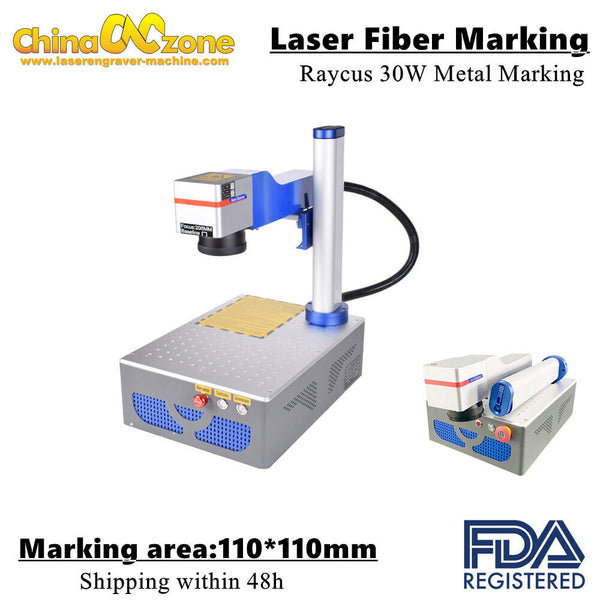 Raycus 30W Fiber Laser Marking Machine 110*100mm Metal Steel Marking Foldable US