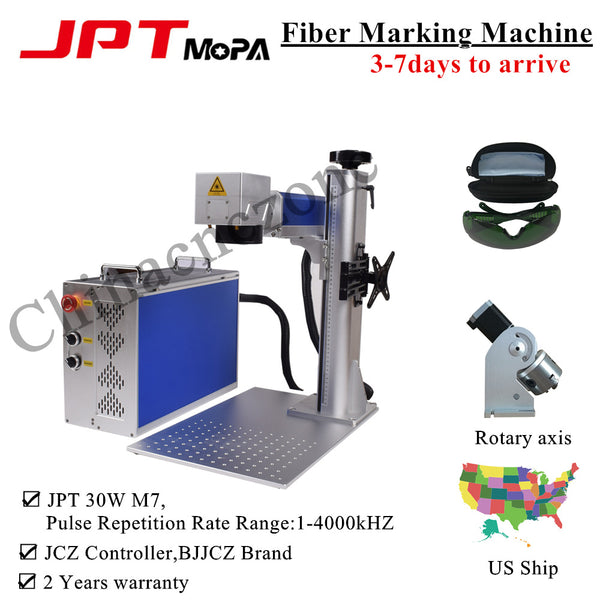 JPT 30W Mopa M7 Fiber Laser Marking Machine EZCAD Support to Mark Colorful US