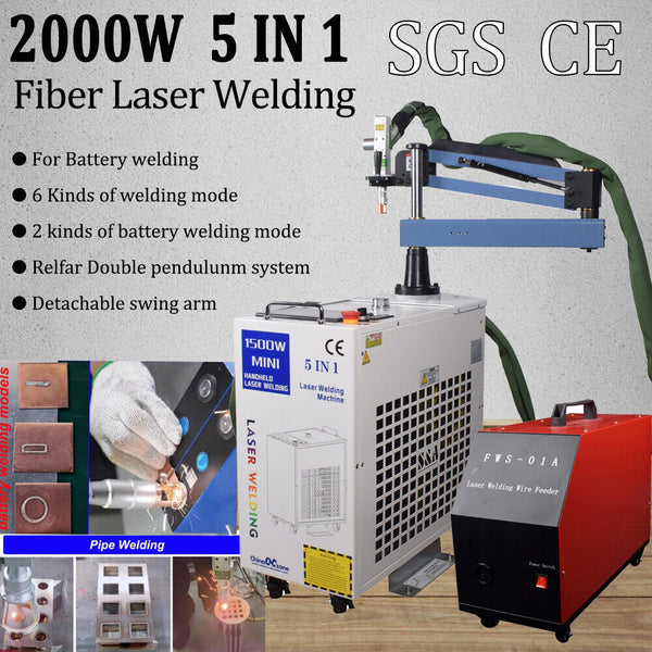5 IN 1 2000W Fiber Laser Welding Cutting Cleaning Machine Battery Welder Solder