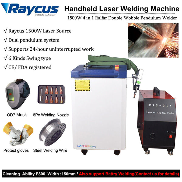 Raycus 1500W 4 IN 1 Handheld Fiber Laser Welding Double Pendulum AUTO Feeder US