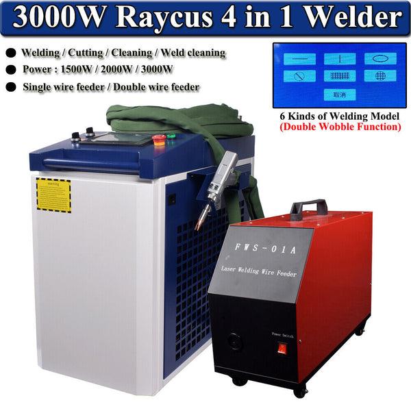 Raycus 1500/2000/3000W Fiber Laser Welder Machine DoublePendulum Dual Wirefeeder