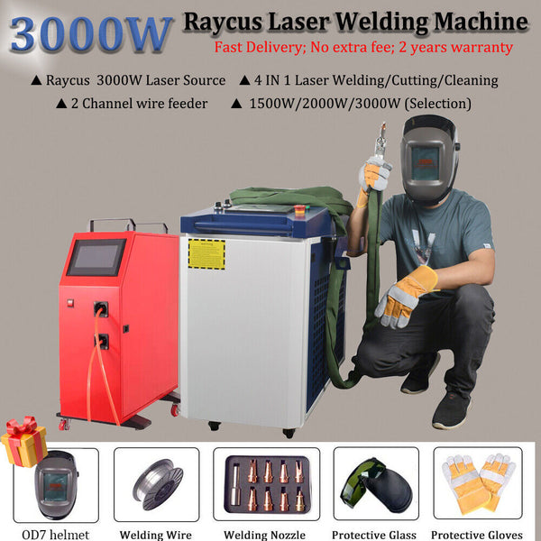 Raycus 1500W-3000W Fiber Laser Welding/Cleaning/Cutting Double Wire Feeder US