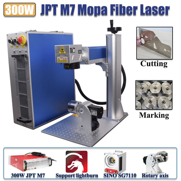 300W JPT M7 Mopa Fiber Laser Marking Engraver Machine EZCAD 2 Support Lightburn