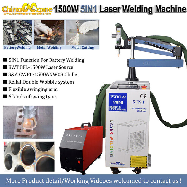5 in 1 Battery Welder Fiber Laser Welding Cutting Cleaning Machine BWT 1500W
