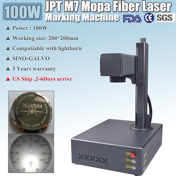 [US SHIP] 100W JPT M7 Mopa Fiber Laser Engraver Machine Color Marking Auto Focus