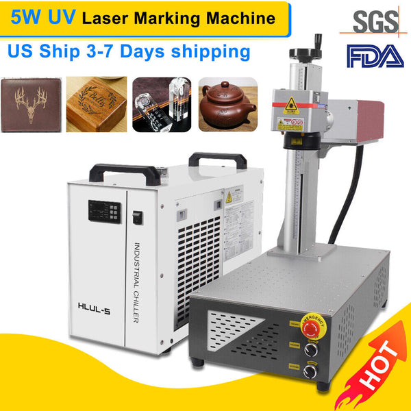 CRS 5W UV Laser Marking Engraver Machine w/Water Chiller For Glass Metal Wood US