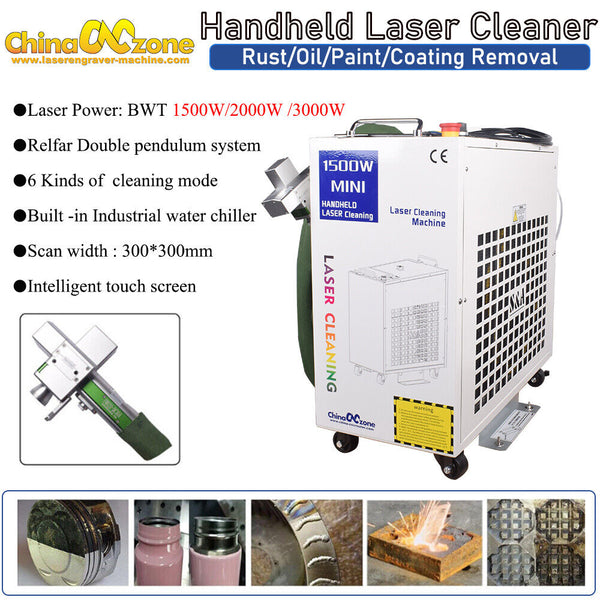 BWT 1500W Fiber Laser Cleaning Machine For Remove Wood/Iron Rust Oil Paint US
