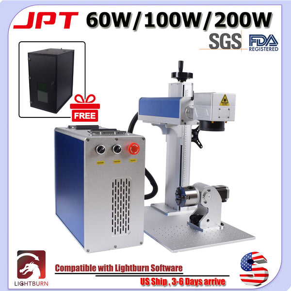 60W/100W/200W JPT M7 Mopa Fiber Laser Color Marking Machine & Protect Cover US