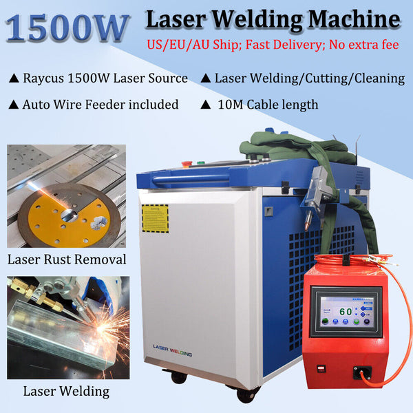 4 IN 1 1500W Raycus Fiber Laser Welding Cleaning Cutting Machine S&A Chiller US