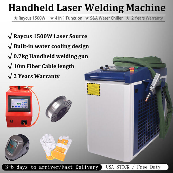 4 IN 1 1500W Raycus Fiber Laser Welding Cleaning Cutting Machine S&A Chiller US
