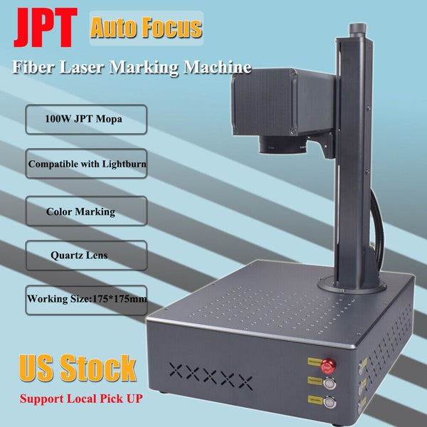 [AT US]Auto Focus 100W JPT M7 Mopa 175*175 Fiber Laser Marking Machine For Metal
