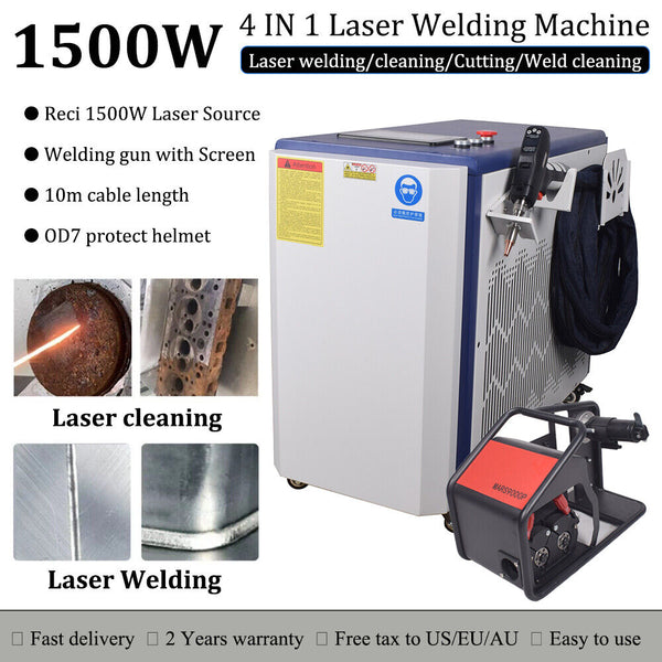 Reci 1500W Laser Welder Cutting Weld Seam Cleaning Machine Touch Screen Gun US