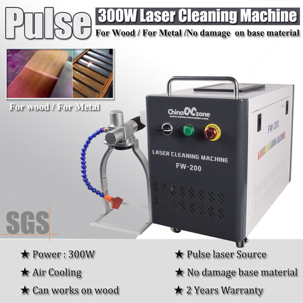 300W Pulsed Laser Cleaning Machine For Wood Cleaning & Rust/Oil/Paint Removal