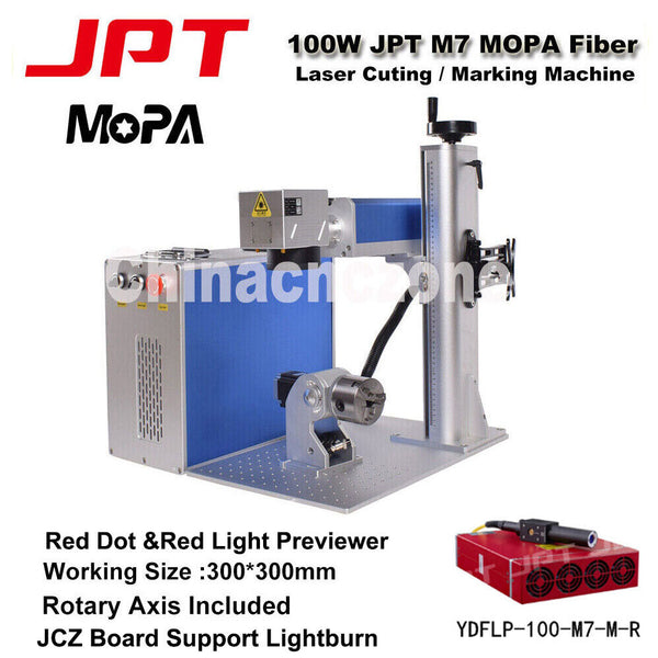 100W JPT M7 Mopa Fiber Laser Marking Machine For Lightburn Red Light Previewer
