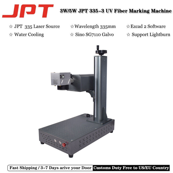 JPT 3W/5W 335 UV Fiber Laser Marking Engraver Machine For Glass/Non-metal/Wood