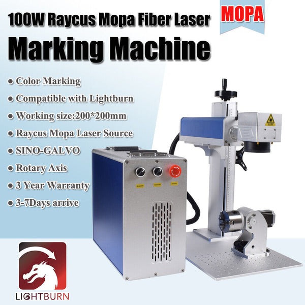 100W Raycus MOPA 200*200mm Fiber Laser Color Marking Machine For Metal US Stock