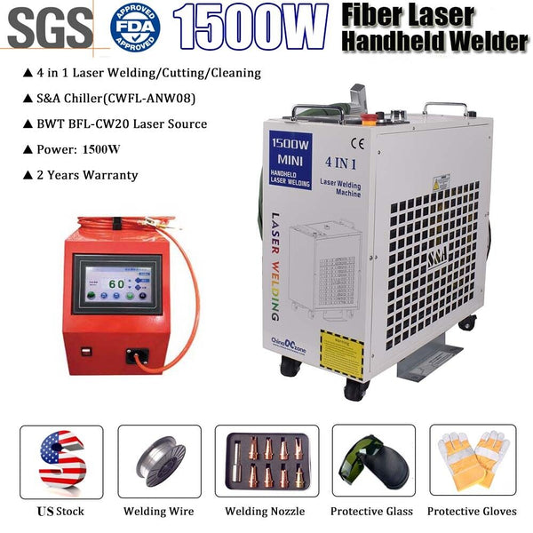Handheld Full 1500W 4 in 1 Fiber Laser Welding Cutting Cleaning Welder Machine