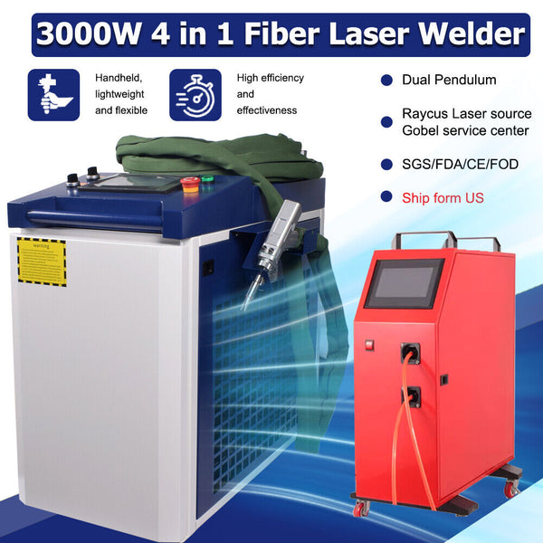 3000W Raycus 4 in 1 Fiber Laser Welding/Cleaning Machine & Dual Pendulum 380V US