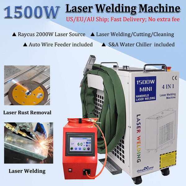 4 in 1 1500W Laser Welder Hand Laser Welding Machine Weld Rusty Remove Cleaning