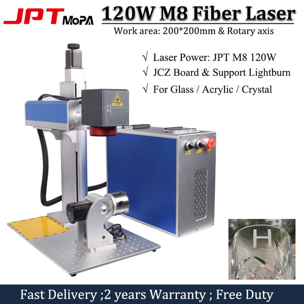 120W JPT M8 MOPA Fiber Laser Marking Machine for Drilling Cutting Engraver Glass