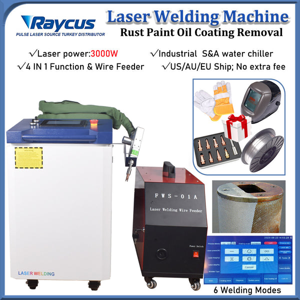 Raycus Handheld Fiber Laser Welder Welding Cutting Cleaning Machine 1500W-3000W