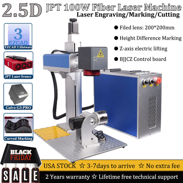 2.5D Mopa 100W Fiber Laser Engraver Marker Cutting Machine EZCAD3 Electric Z