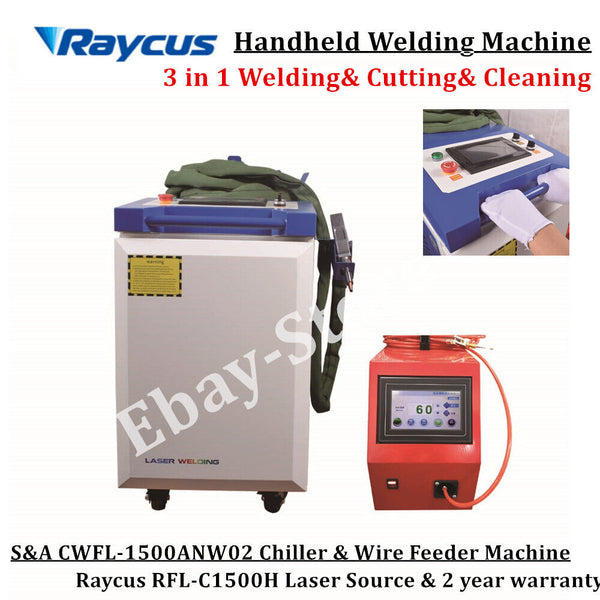 1500W Raycus Handheld Laser Welding Cleaning Cutting Machine S&A Chiller Wire