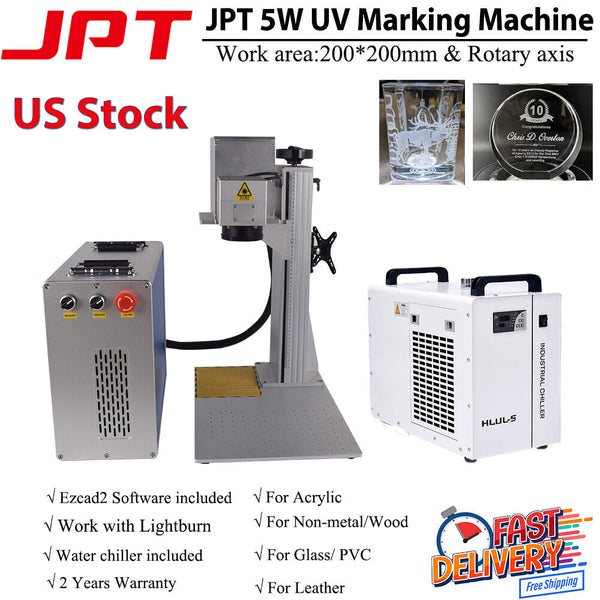 【ATUS】5W JPT 200mm UV Laser Marking Engraver Machine For Glass/Wood/PCB/Plastic