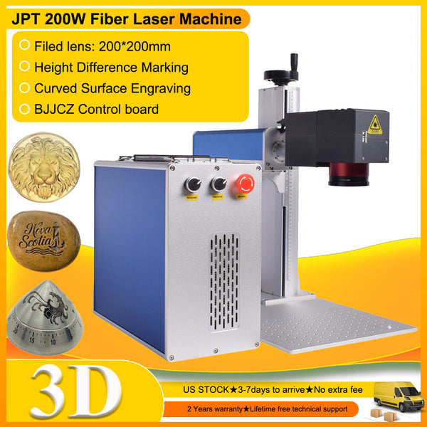 200W 3D JPT MOPA Fiber Laser Marking Machine EZCAD3 Relief/Deep/Curved Marking
