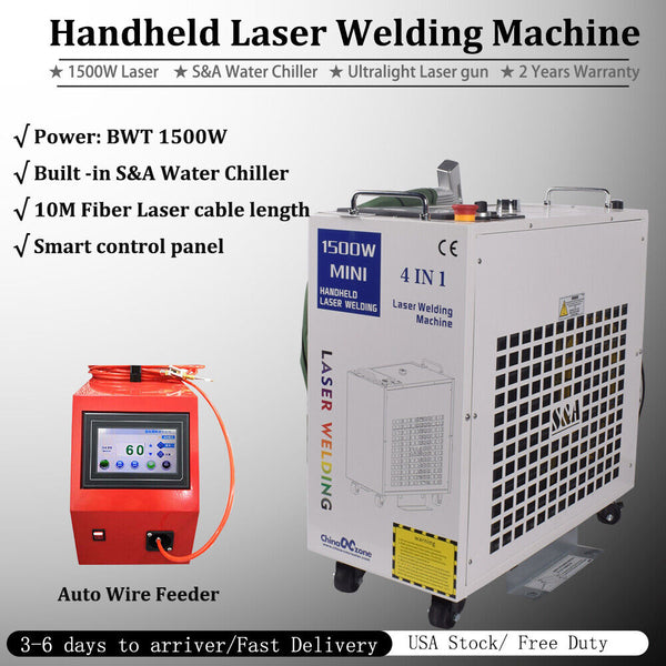 1.5KW Laser Welder 4 in 1 Laser Welding Cutting Cleaning Auto Wire Feeder 110V