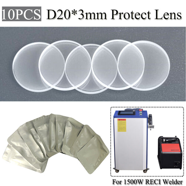 10pcs D20*3mm Protective Lens For RECI 1500W Fiber Laser Welding Machine