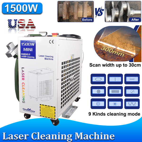BWT 1500W Laser Cleaning Machine Dual pendulum Removal Wood/Iron Rust Oil Paint