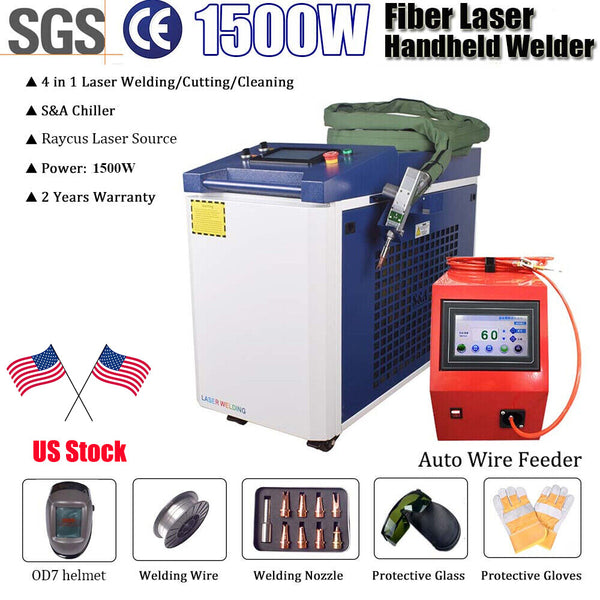 Raycus 1500W Fiber Laser Welding Cutting Cleaning Machine Metal Welder US Ship