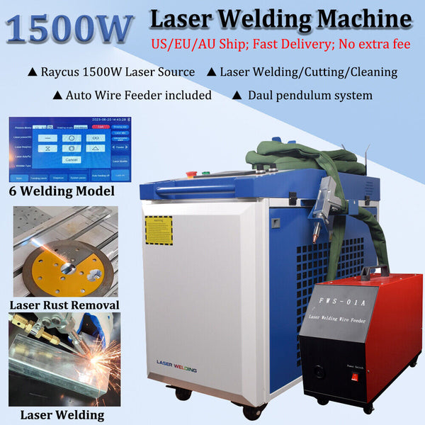 4 IN 1 Raycus Laser Welding Machine 1500W Dual Pendulum System Wire Feeder US