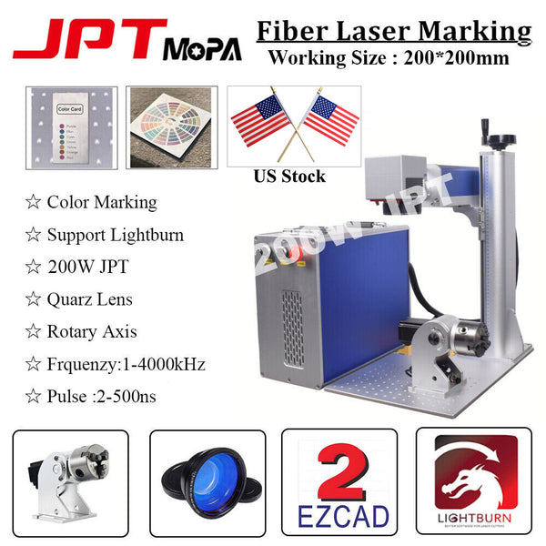 200W JPT Mopa M7 200*200mm Fiber Laser Color Marking EngraverMachine Litemarker