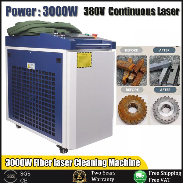 3000W Fiber Laser Cleaning Machine For Wood Rust Oil Remove 380V Continuous